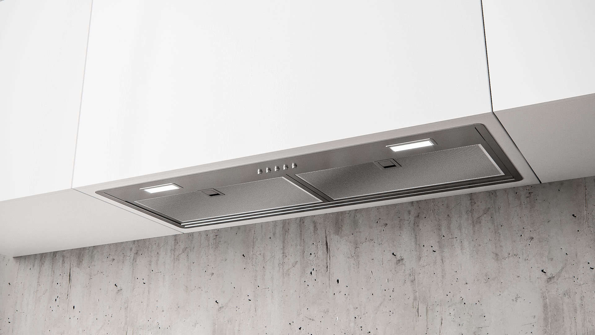 Italian made stainless steel built-in range hood with Led spots