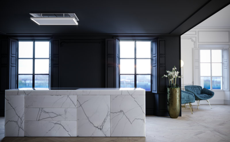 ceiling hood SLT 980 inside out, open in operation