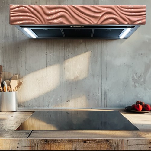 Georgie shelf rangehood pink ceramic frontal panel