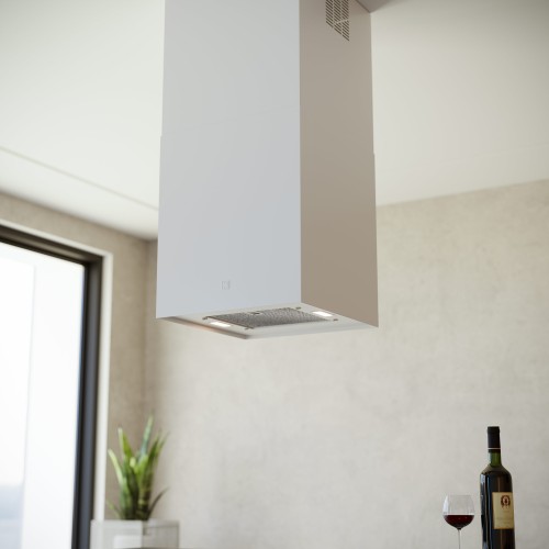 MO408, square wall-mounted hood, matt white painted